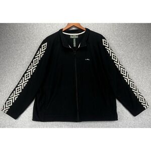 Ralph Lauren L-RL Lauren Active Jacket 3X Black Zip Geometric Sleeve Logo